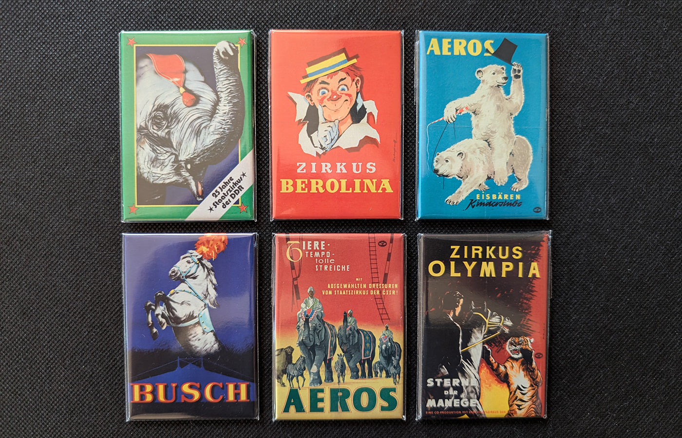 Magneten mit Plakatmotiven Koberstaedt Brock Staatszirkus der DDR VEB Zentral-Zirkus (2026)