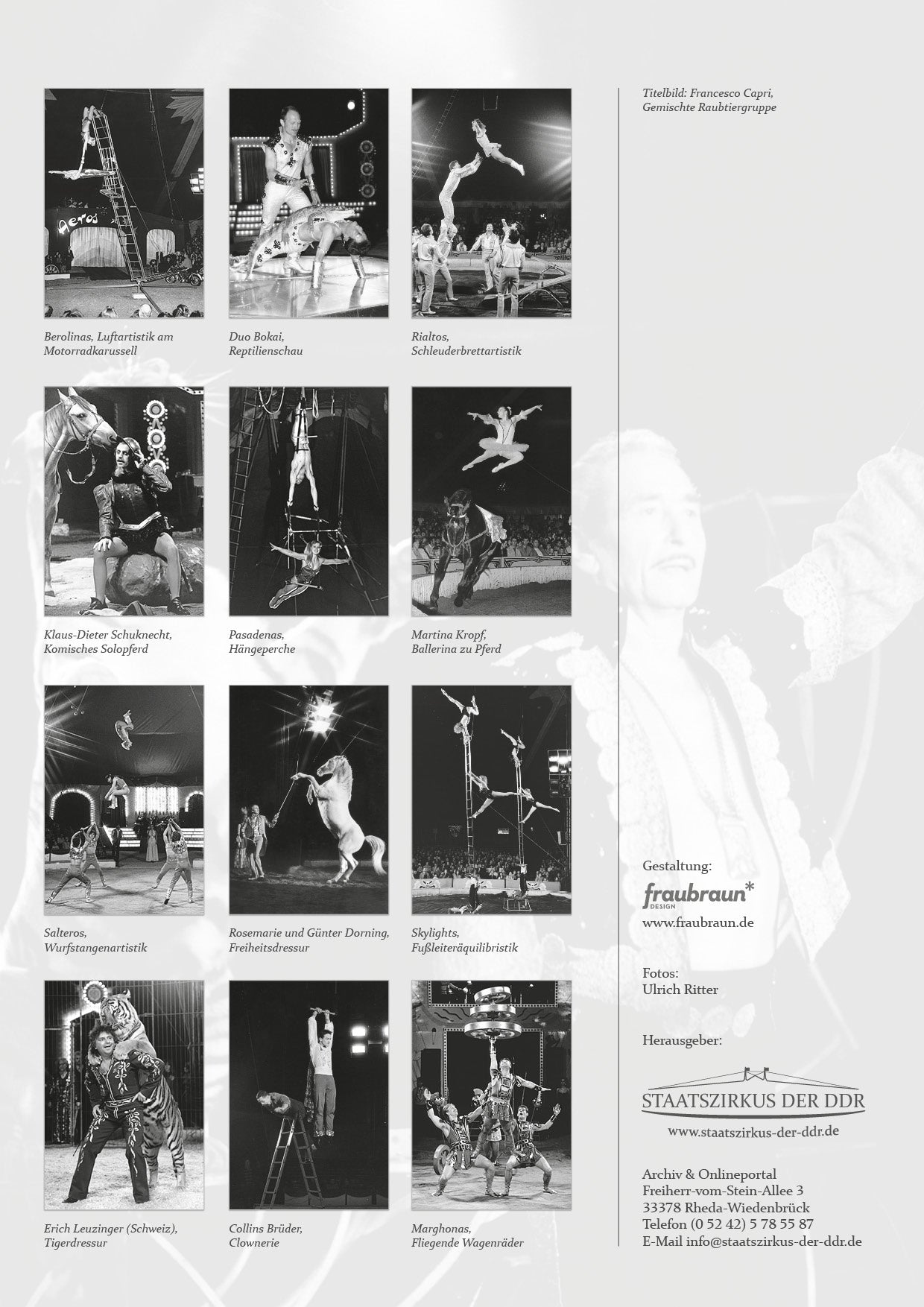 Zirkuskalender Kalender Staatszirkus der DDR 2015 Ulrich Ritter "Zirkuszauber"